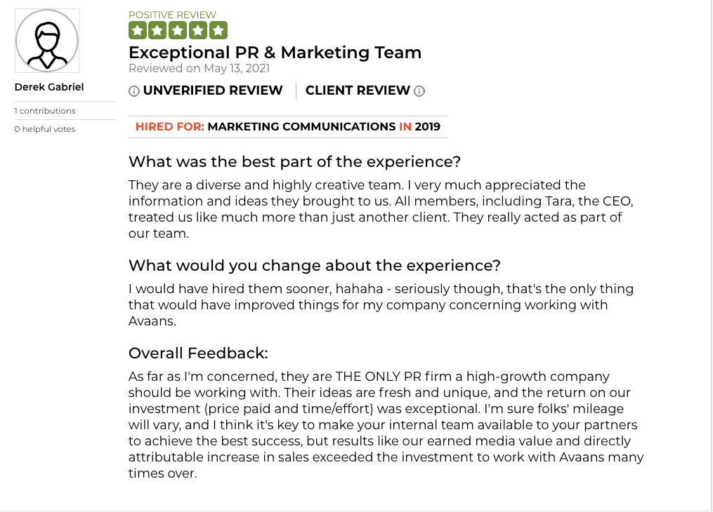 Avaans Media Top Rated Agency Review