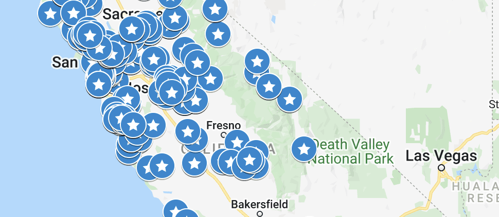Interactive California Dispensary Google Map