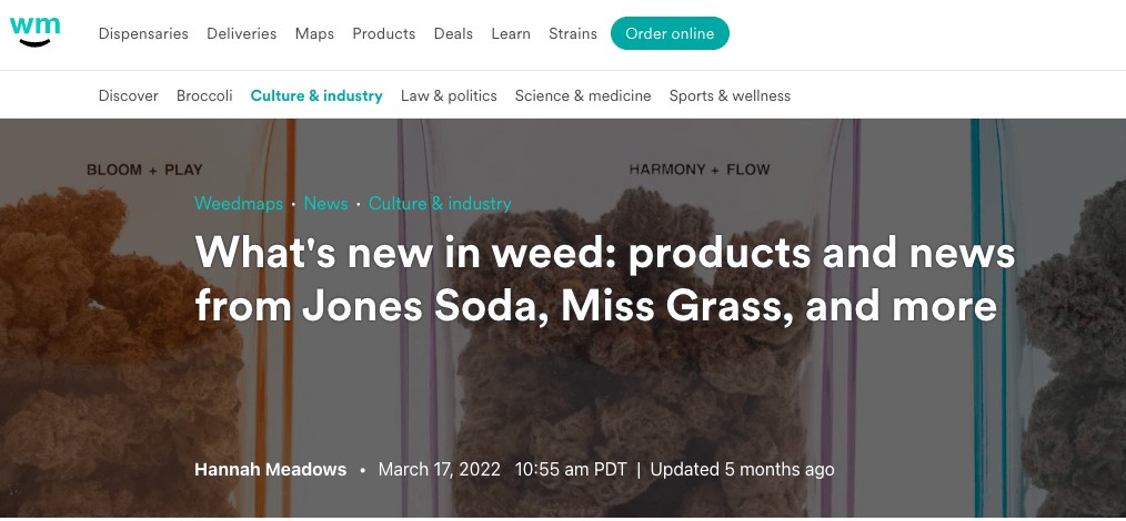 Weedmaps Cannabis Product Coverage California