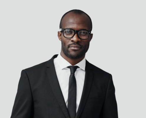 Confident,Young,African,Man,In,Formalwear,Looking,At,Camera,And