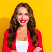 Photo,Of,Young,Cheerful,Lovely,Woman,Intelligent,Folded,Hands,Boss hiring integrated PR agency